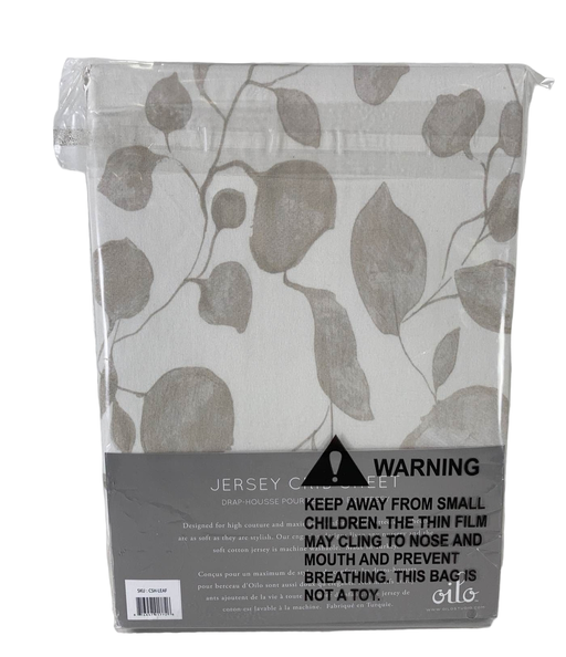 secondhand Oilo Studios Jersey Crib Sheet, Leaf