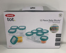 secondhand OXO Tot 2 oz. Baby Blocks Freezer Storage, 12 Piece Teal