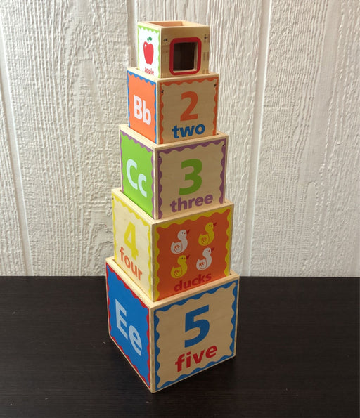 used Hape Pyramid Of Play Wooden Nesting Blocks