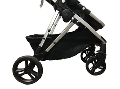 used Mockingbird Single Stroller, 2022, Black, Watercolor Drops, Silver With Black Leather