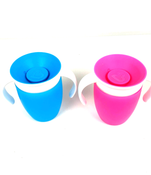 used Munchkin Miracle 360 Trainer Cup, Pink and Blue