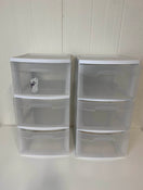 used Sterilite 3-Drawer Portable Storage Containers, Set of Two