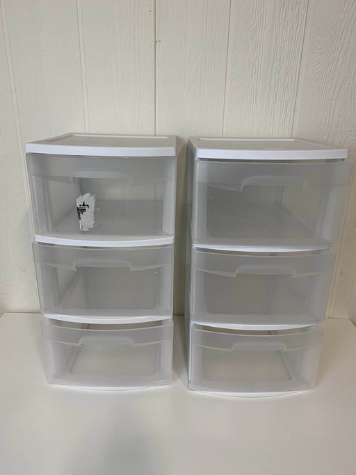 used Sterilite 3-Drawer Portable Storage Containers, Set of Two