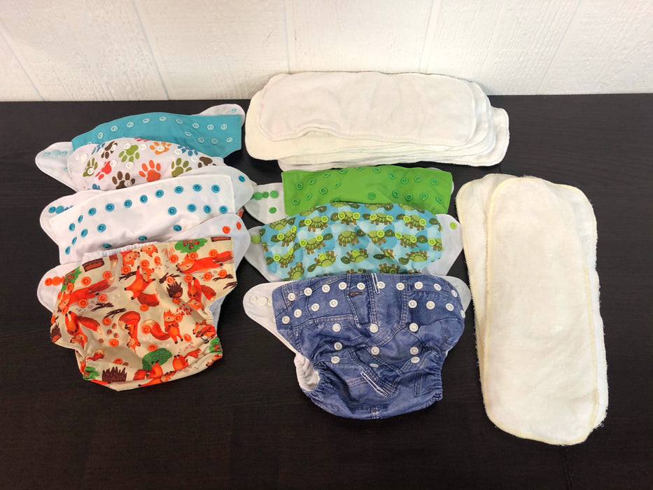 used BUNDLE Cloth Diapers, One Size Pocket Style