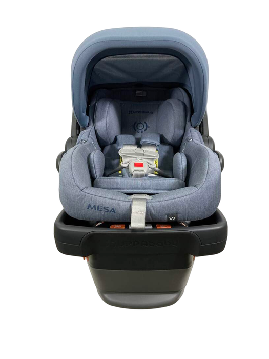 secondhand UPPAbaby MESA V2 Infant Car Seat, 2023, Gregory (Blue Melange Merino Wool)