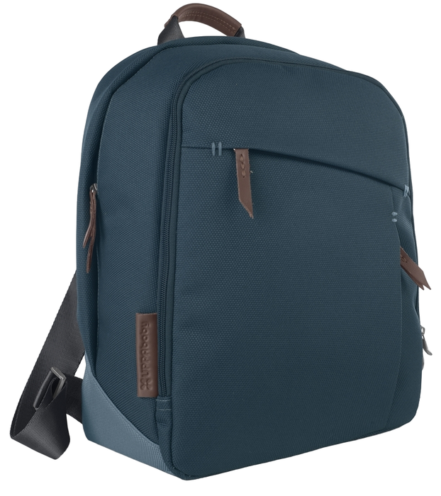 Shop UPPAbaby Changing Backpack, Finn (Deep Sea/Chestnut Leather) at GoodBuy Gear