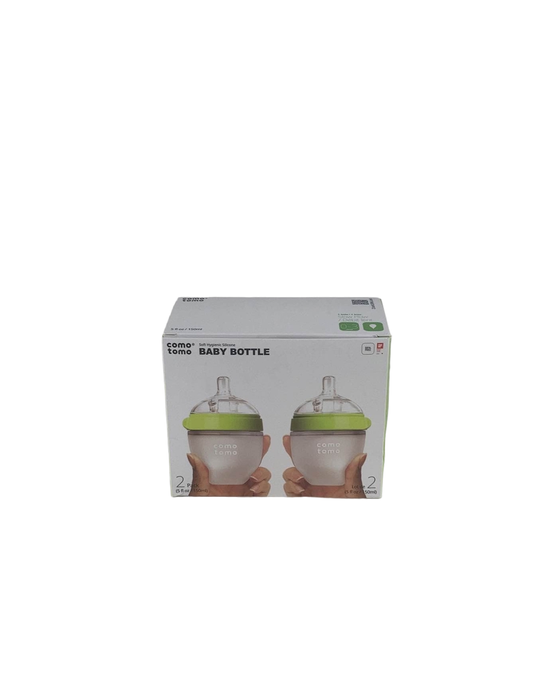 used Comotomo Bottles, 2 Pack, Green, 5oz