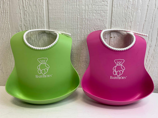 Shop BabyBjorn Feeding Bib Set 2 Pack, Pink/Green at GoodBuy Gear