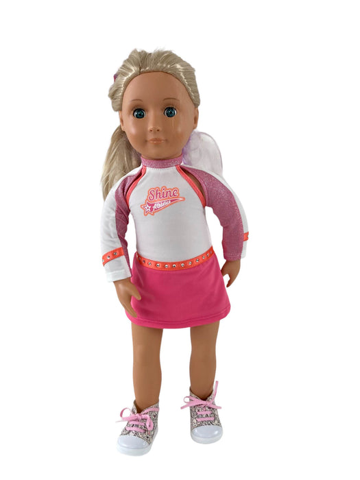 used Our Generation By Battat 18” Fashion Doll, with American Girl Joss's Cheer Competition Outfit