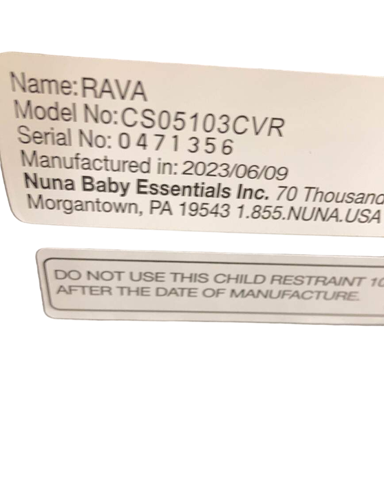 Nuna RAVA Convertible Car Seat, Caviar, 2023