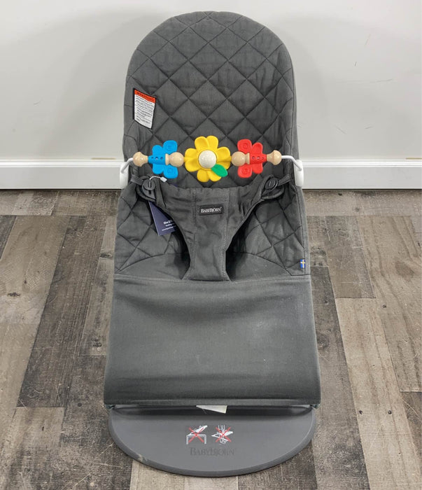 used BabyBjorn Bouncer Bliss, Black Cotton Classic Quilt