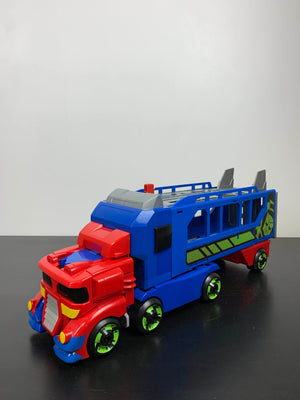 Playskool heroes transformers rescue bots flip racers optimus prime race deals track trailer