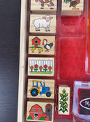 secondhand Melissa & Doug Wooden Stamp Set