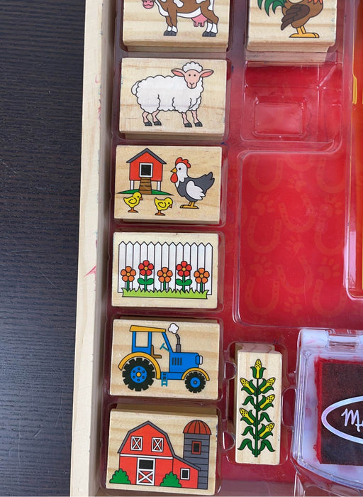 secondhand Melissa & Doug Wooden Stamp Set