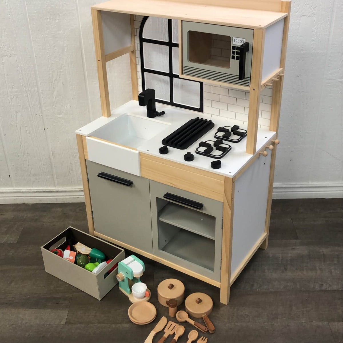 Hearth Hand Magnolia Wooden Toy Kitchen, With Accessories