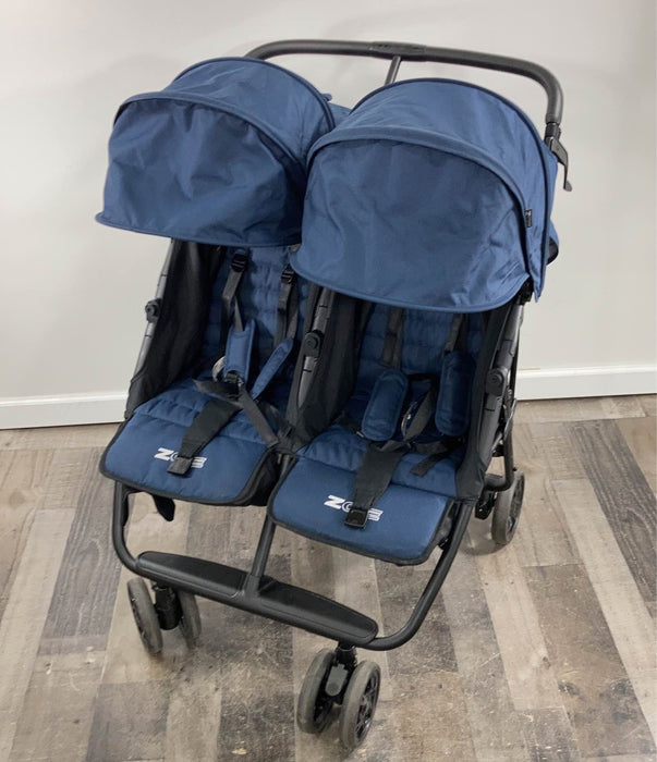 used Zoe Twin+ XL2 Stroller, Luxe Navy Blue