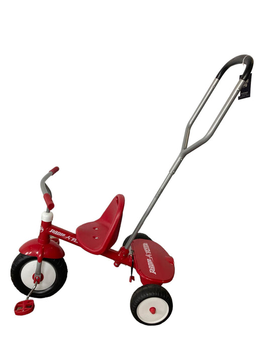 secondhand Radio Flyer Classic Red Tricycle with Push Handle, Red