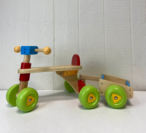 used Early Learning Centre Wooden Push Bike With Wagon Cart