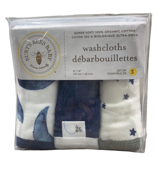 used Burt's Bees Baby Washcloths, 3 Pack