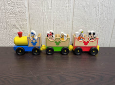 secondhand Melissa & Doug Mickey Mouse & Friends Wooden Train Toy