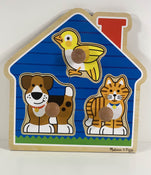 secondhand Melissa & Doug Jumbo Knob Puzzle Set, Fish and Pets