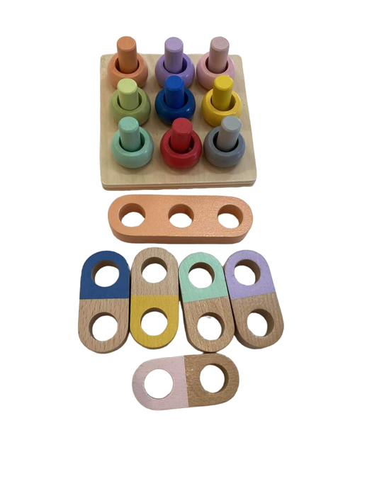 used KiwiCo Panda Crate Peg Board with Beads and Bars