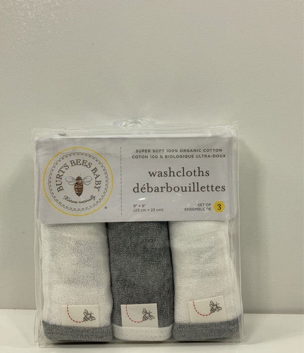 Shop Burt's Bees Baby Washcloths 3 Pack, Heather Grey at GoodBuy Gear