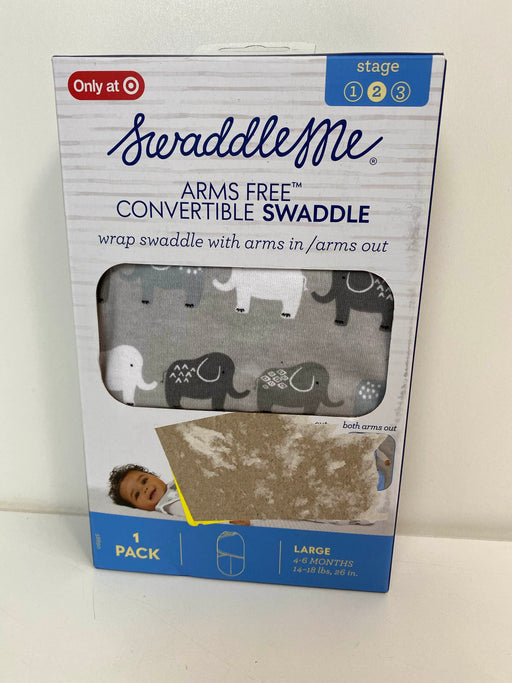 used SwaddleMe Arms Free Convertible Swaddle, Large Elephant In A Row