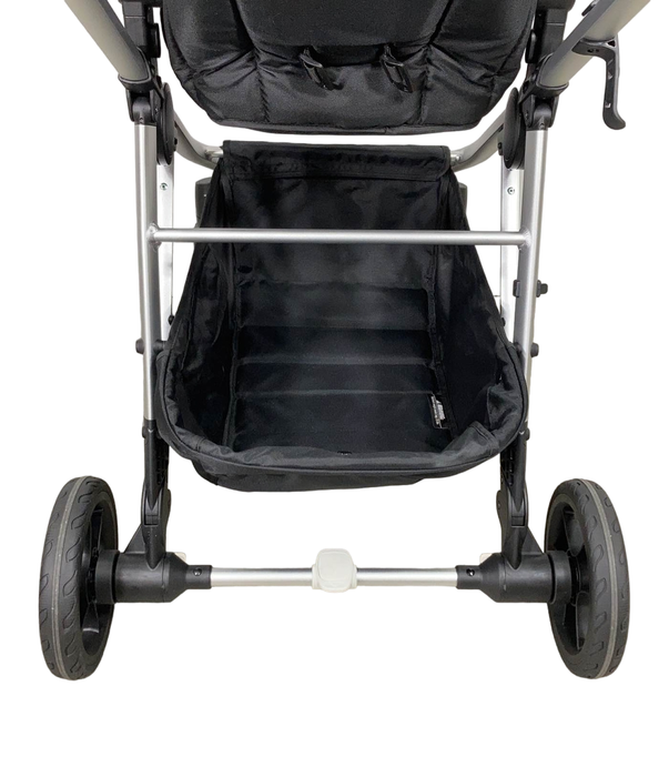 Mockingbird Single to Double Stroller, 2022, Silver with Black Leather, Watercolor Drops, Black