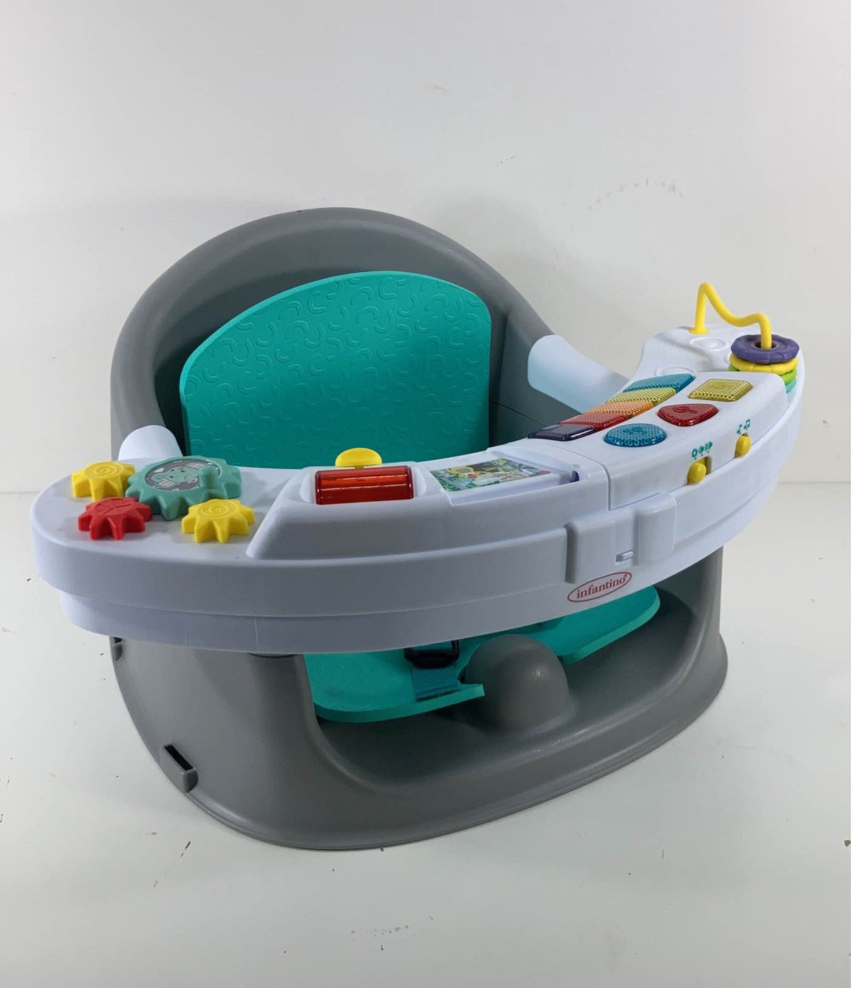 Infantino Music & Lights 3-in-1 Discovery Booster, Blue/Grey — GoodBuy Gear