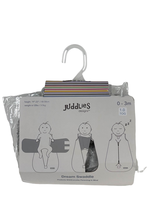 used Juddlies Designs Baby Dream Swaddle, 0-3 months Heather Gray