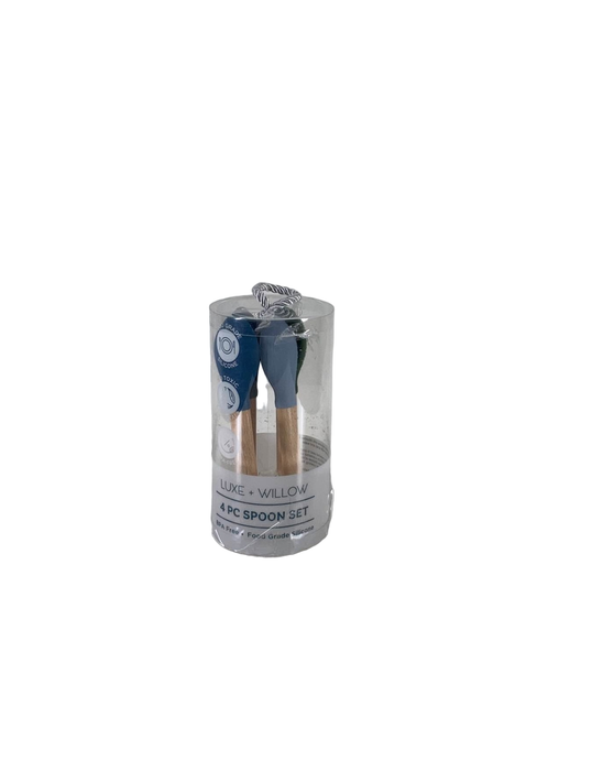 Shop Luxe And Willow Set Of 4 Silicone Spoons, Blue at GoodBuy Gear