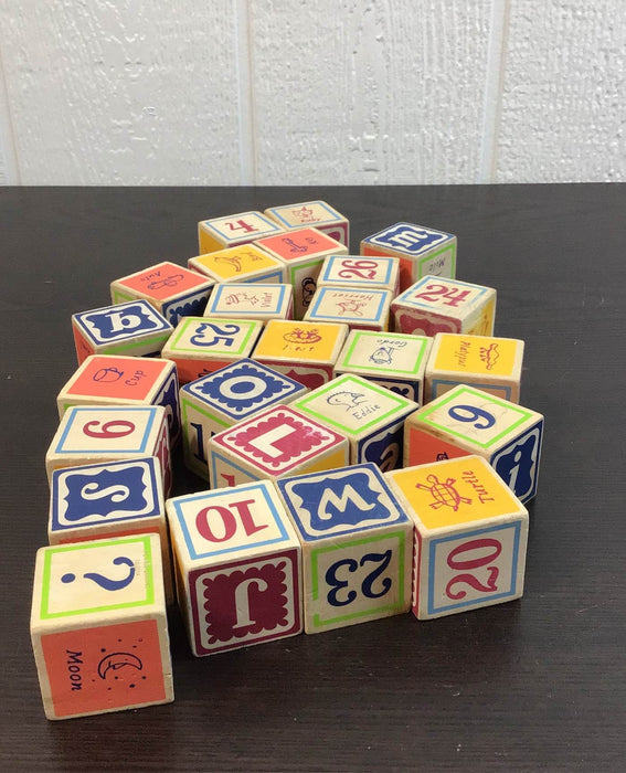 used Land Of Nod Wooden Alphabet Number Blocks