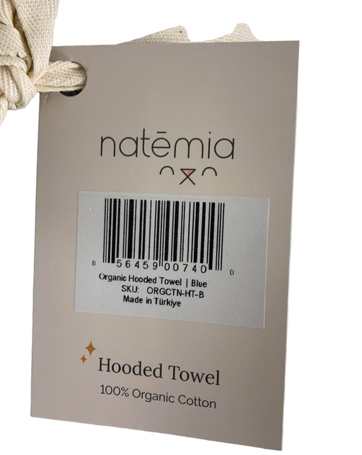 secondhand Natemia Organic Hooded Baby Towel, Blue