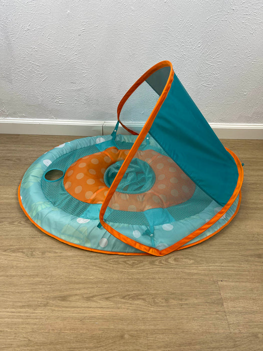 Shop SwimWays Baby Spring Float with Sun Canopy, Blue and Orange at GoodBuy Gear