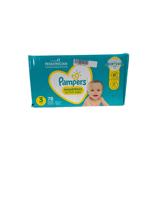 used Pampers Swaddlers Diapers, Size 3