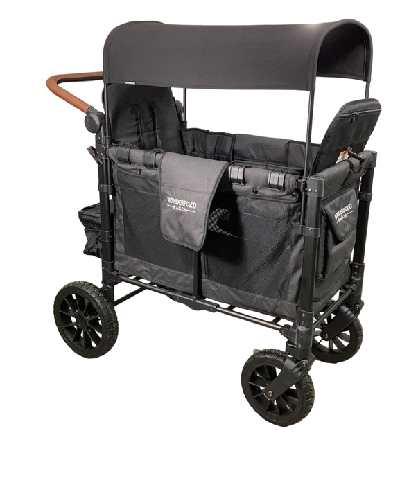 secondhand Wonderfold W2 Luxe Multifunctional Double Stroller Wagon, 2021, Volcanic Black