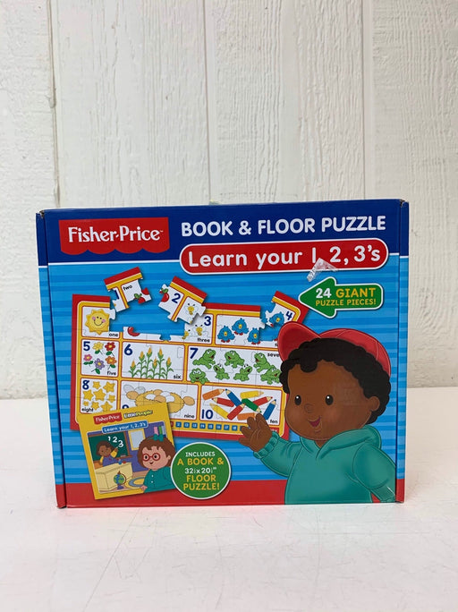 used Fisher Price Book & Floor Puzzle, Learn Your 1 2 3's