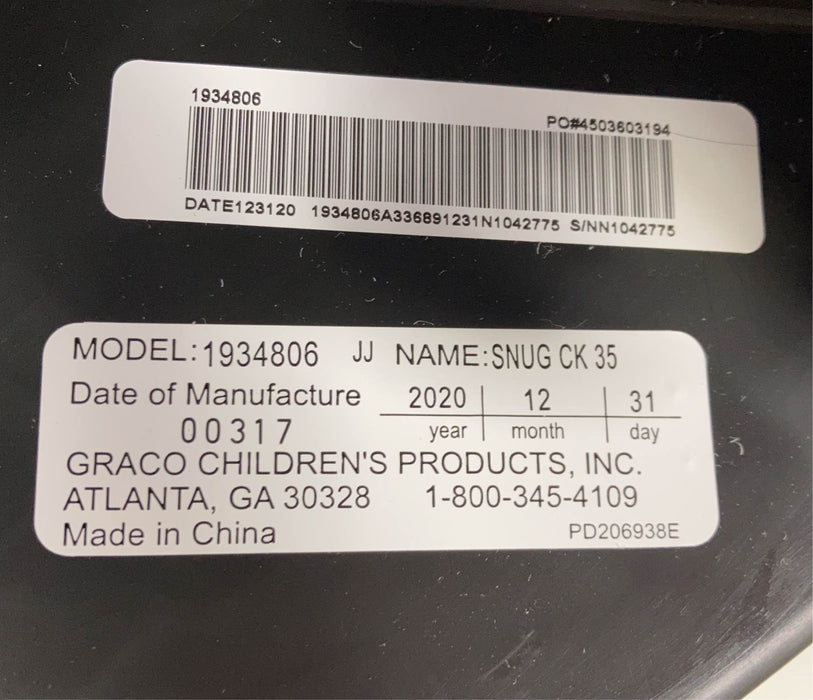 used Graco SnugRide SnugFit 35 Elite Infant Car Seat