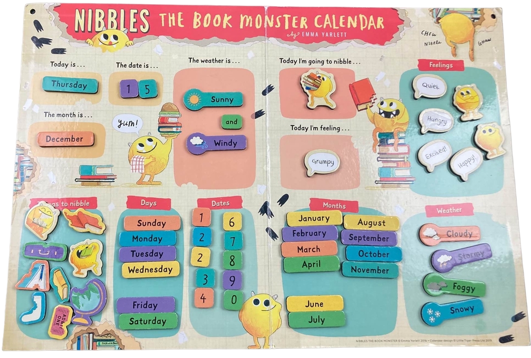 used Emma Yarlet Nibbles The Book Monster Calendar