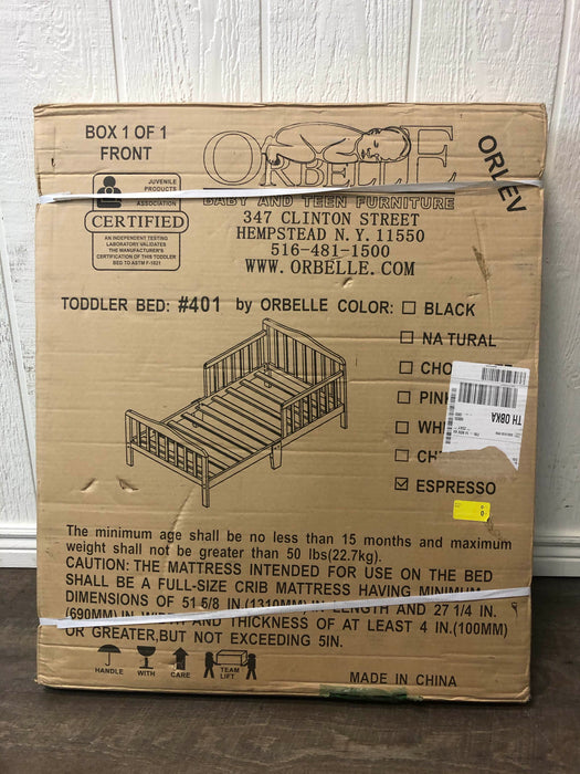 used Orbelle Toddler Bed, Espresso