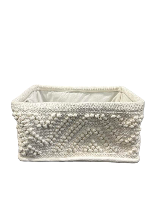 secondhand Crate & Kids Dotte White Woven Macrame Diaper Caddy, Natural