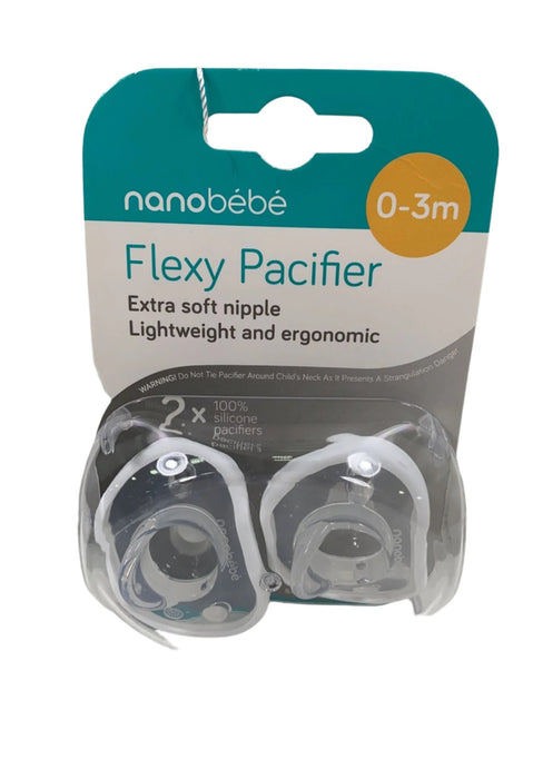 used Nanobaby Flexy Pacifiers, White