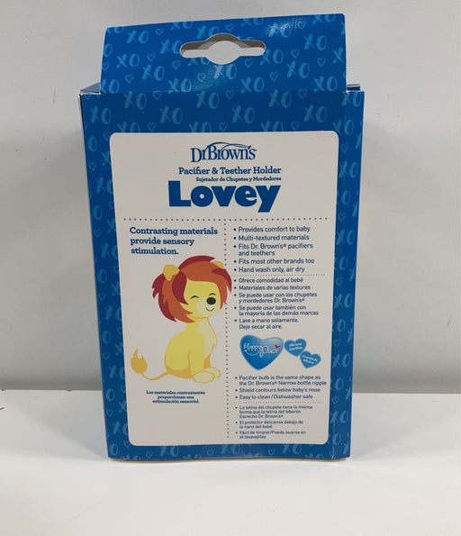 secondhand Dr. Brown's Lovey Pacifier and Teether Holder, Lion