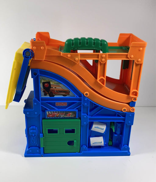 used Fisher Price Little People Disney Pixar CARS Wheelies Rev N Blaze Ramp Garage