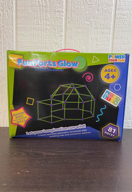 used Power Your Fun Fun Forts Glow Fort Building Kit, 81 Pieces