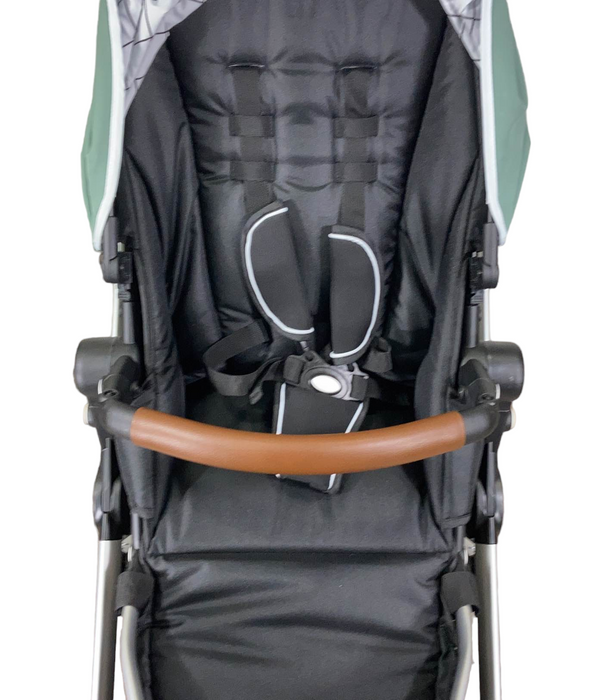 Mockingbird Single to Double Stroller, 2023, Silver with Penny Leather, Windowpane, Sage