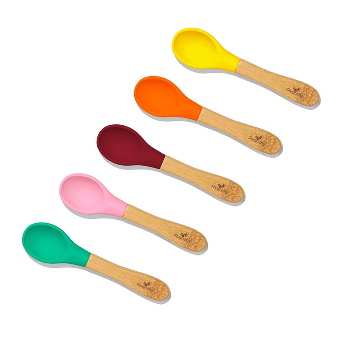 used Avanchy Bamboo Baby Spoons 5-Pack, Pink Edition, Infant