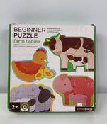 used Petit Collage Beginner Puzzle, Farm Babies