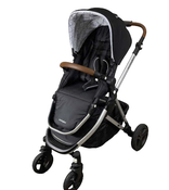 used Mockingbird Single Stroller, 2023, Black, Windowpane, Silver With Penny Leather